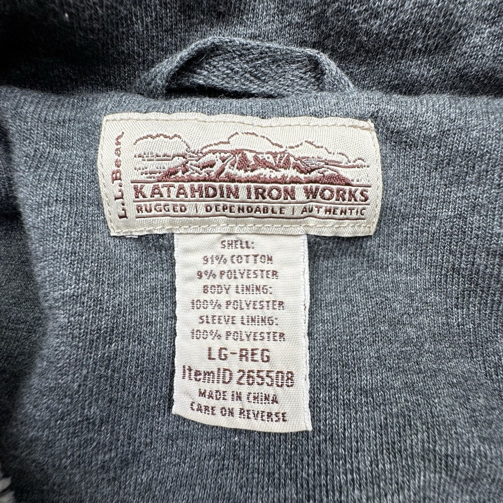 LL Bean Katahdin Iron‎ Works Mens Large Regular Sherpa Lined Grey Full Zip - Picture 4 of 16